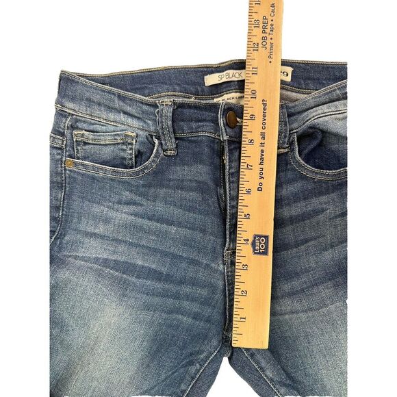 SP Black Label Jeans Women's 29 Skinny Pearl Beads Split Raw Hem Denim Blue‎ - Picture 6 of 9